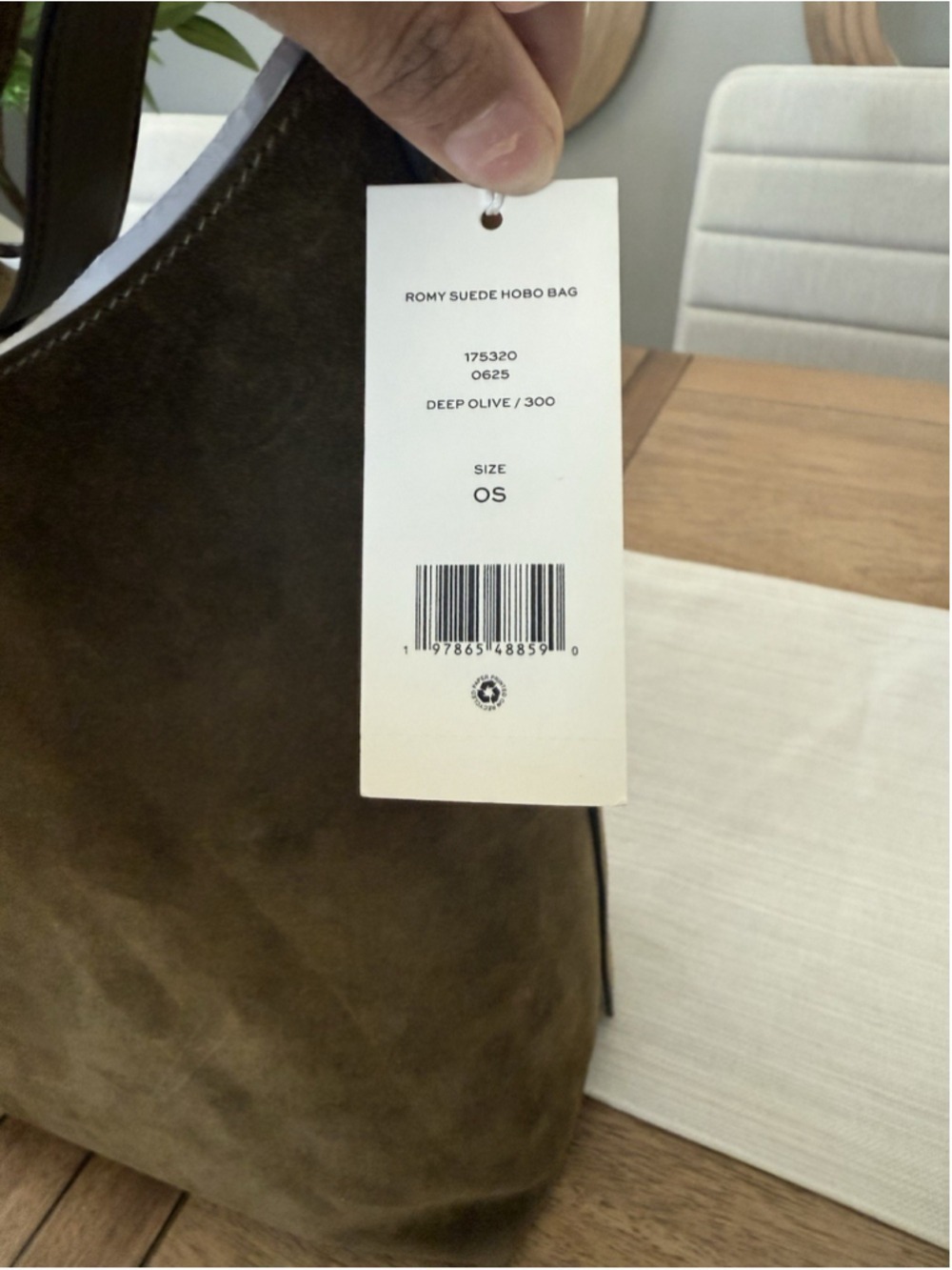 New Tory Burch Romy Olive Suede Hobo Bag I Deep Olive - Picture 5 of 16